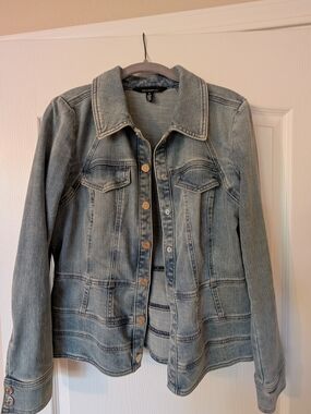 White House Black Market Light Blue Denim Jacket